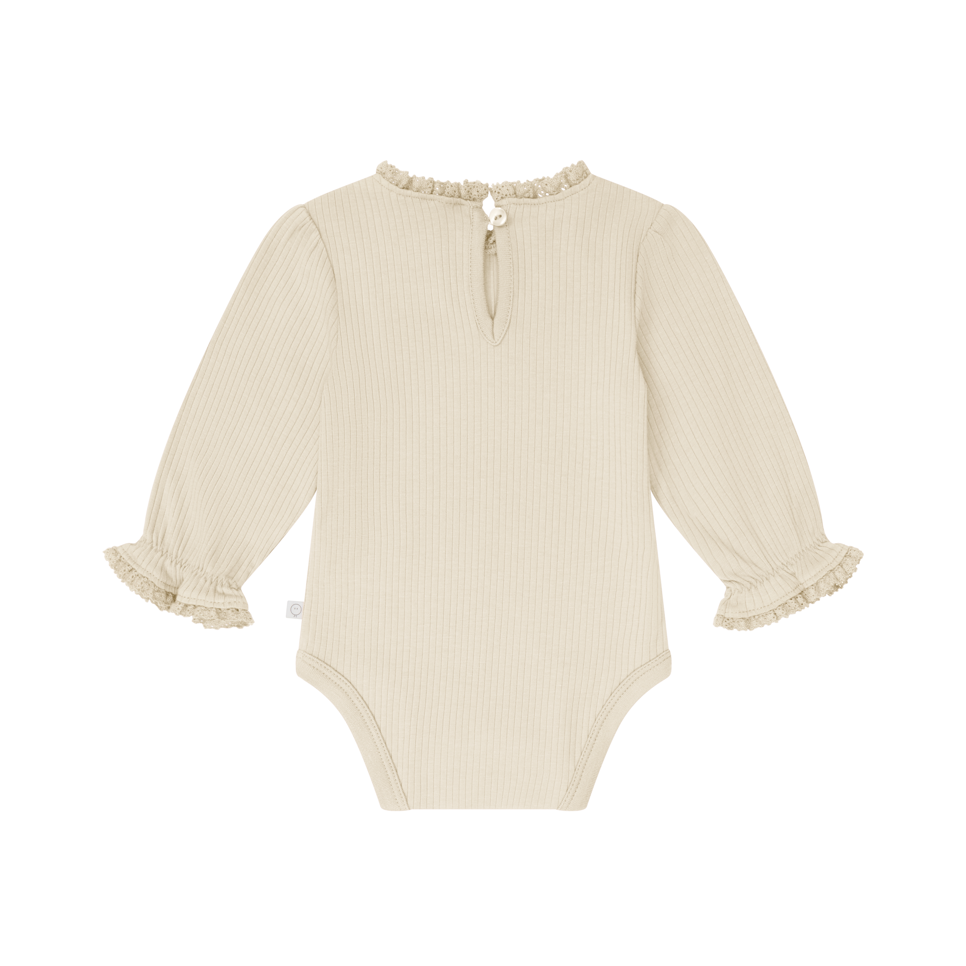 Frilled Ribbed Bodysuit - Ecru