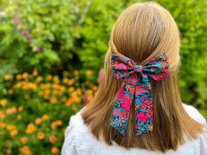 Large Bow Hair Clip - Liberty Ciara C Print