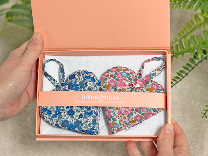 Lavender Heart Gift Box, Liberty Print Ditsy Florals Collection, Set of Two