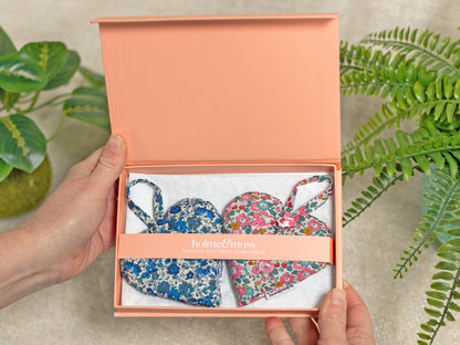 Lavender Heart Gift Box, Liberty Print Ditsy Florals Collection, Set of Two