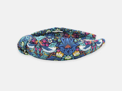 Padded Knot Headband - Liberty Strawberry Thief J Print