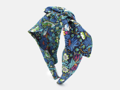 Side Bow Headband - Liberty Strawberry Thief J Print
