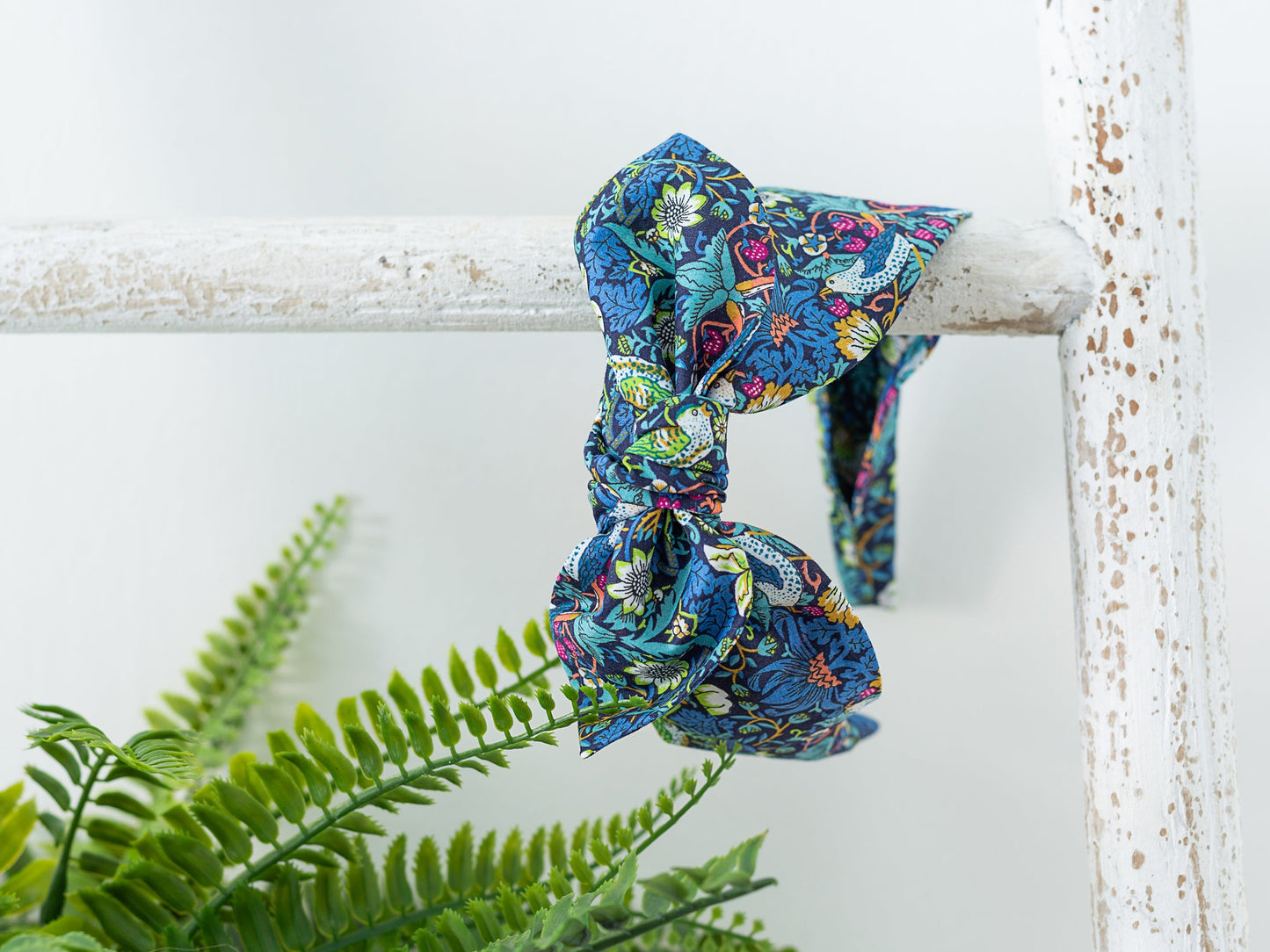 Side Bow Headband - Liberty Strawberry Thief J Print