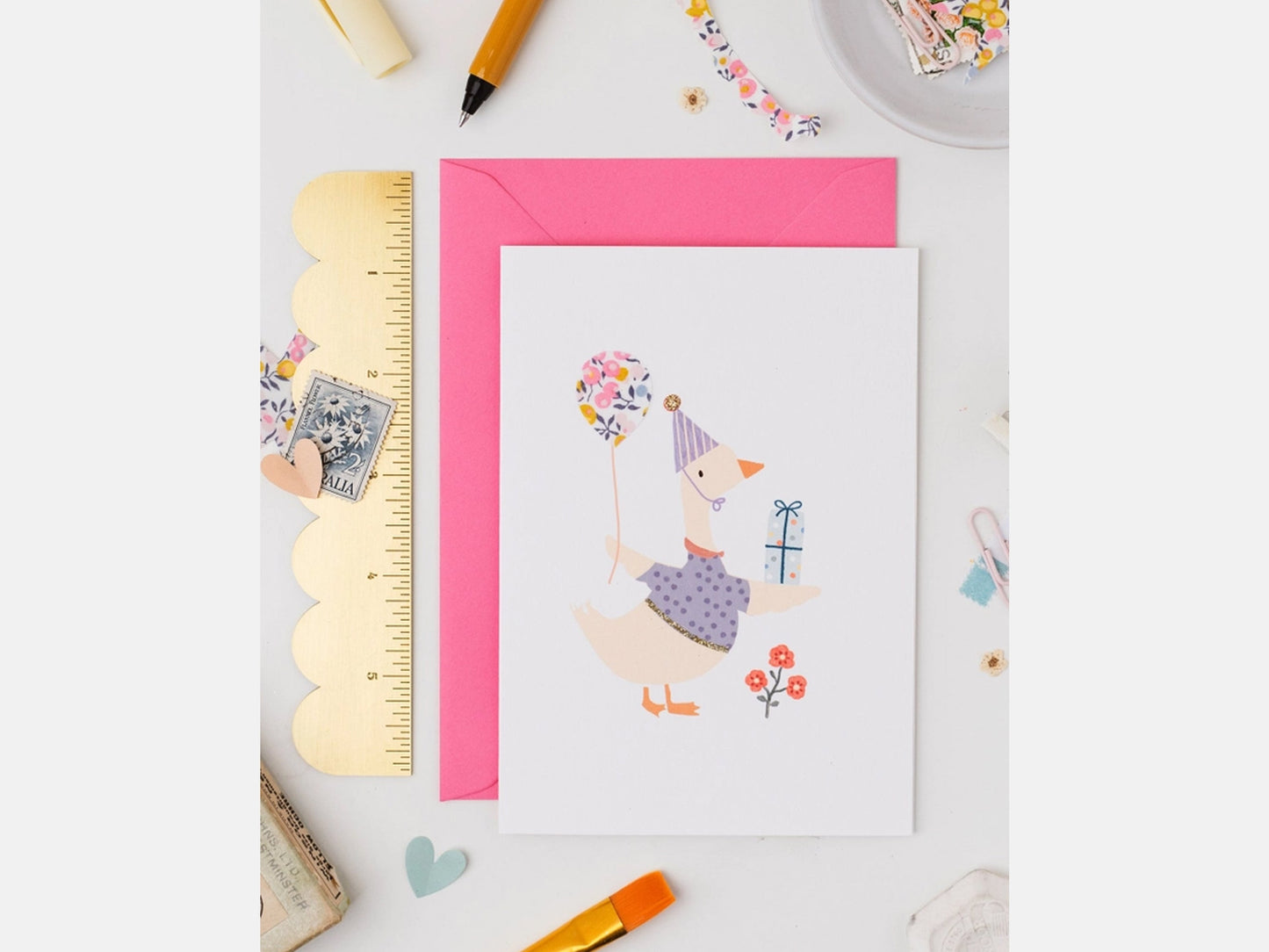 Goose Birthday Card - Liberty Wiltshire Bud Print