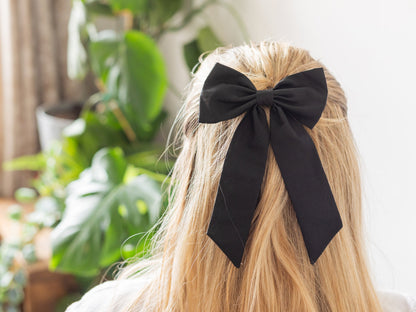 Large Bow Hair Clip - Liberty Black F Print