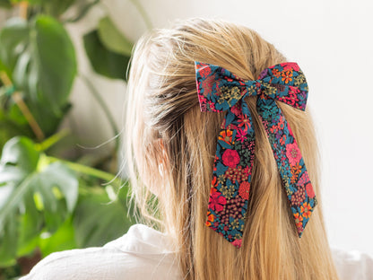 Large Bow Hair Clip - Liberty Mitsi Valeria D Print