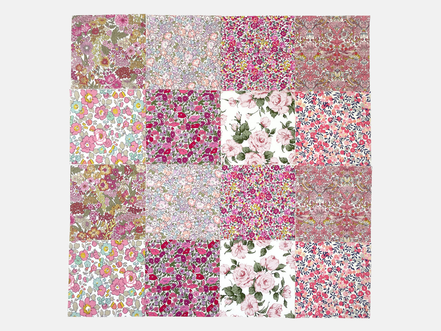 Liberty Fabrics Tana Lawn™ Cotton 5" Pink Charm Squares, Pack of 16