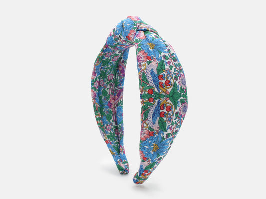 Padded Knot Headband - Liberty Strawberry Thief Spring F Print
