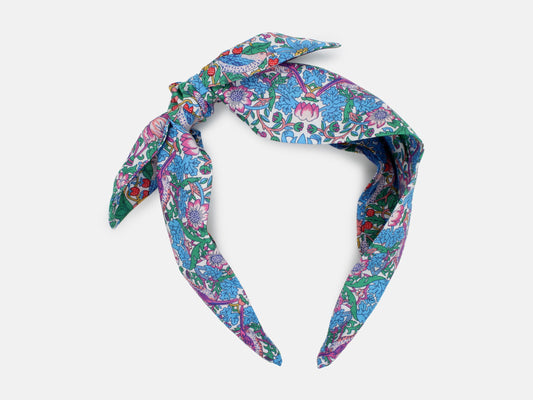 Side Bow Headband - Liberty Strawberry Thief Spring F Print