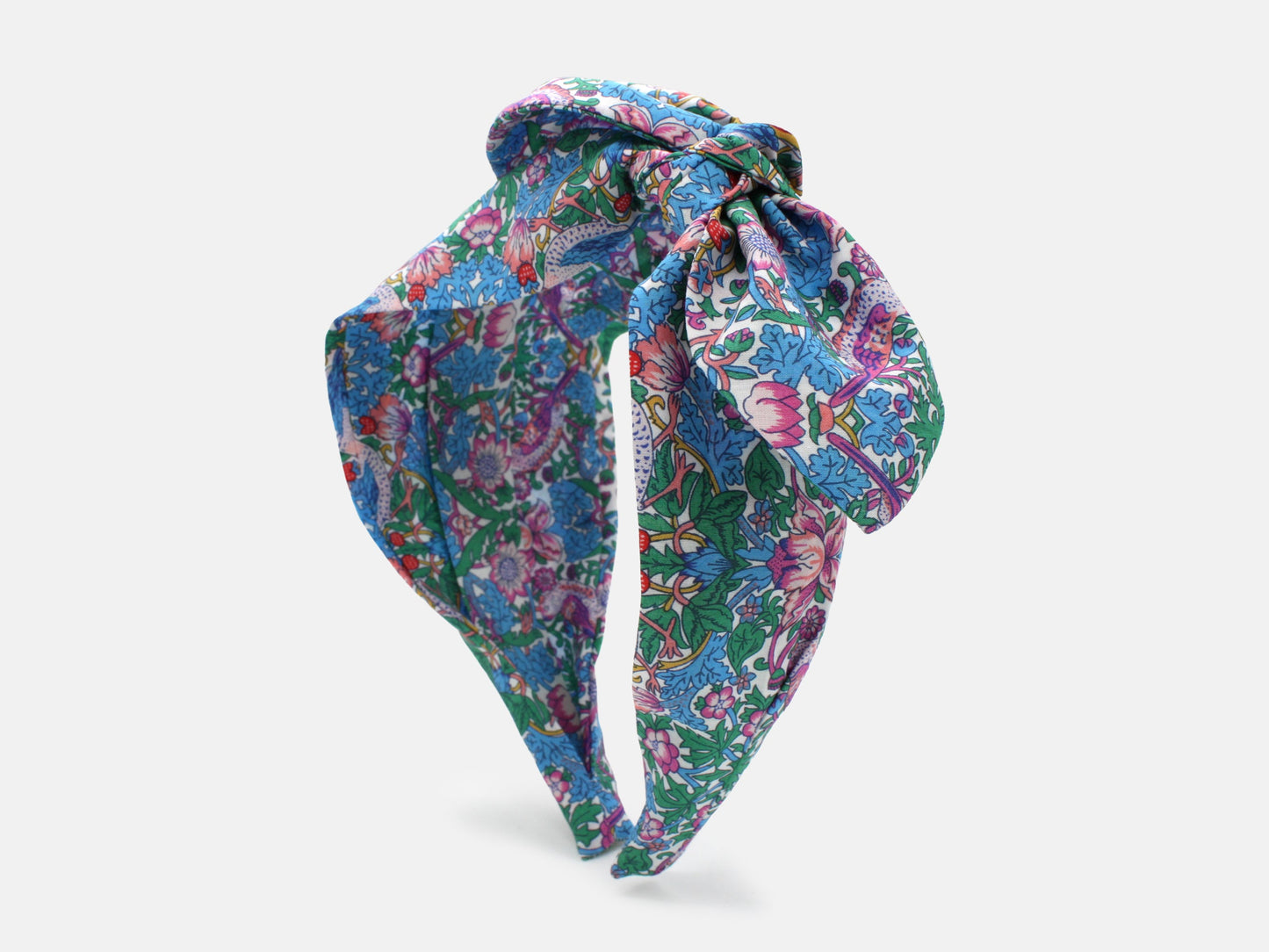 Side Bow Headband - Liberty Strawberry Thief Spring F Print
