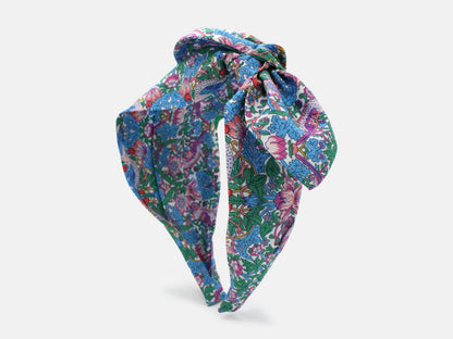 Side Bow Headband - Liberty Strawberry Thief Spring F Print