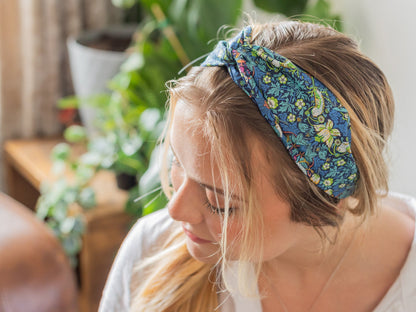 Twist Headband - Liberty Strawberry Thief J Print