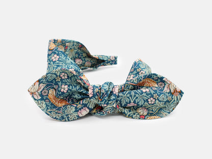 Side Bow Headband - Liberty Strawberry Thief P Print