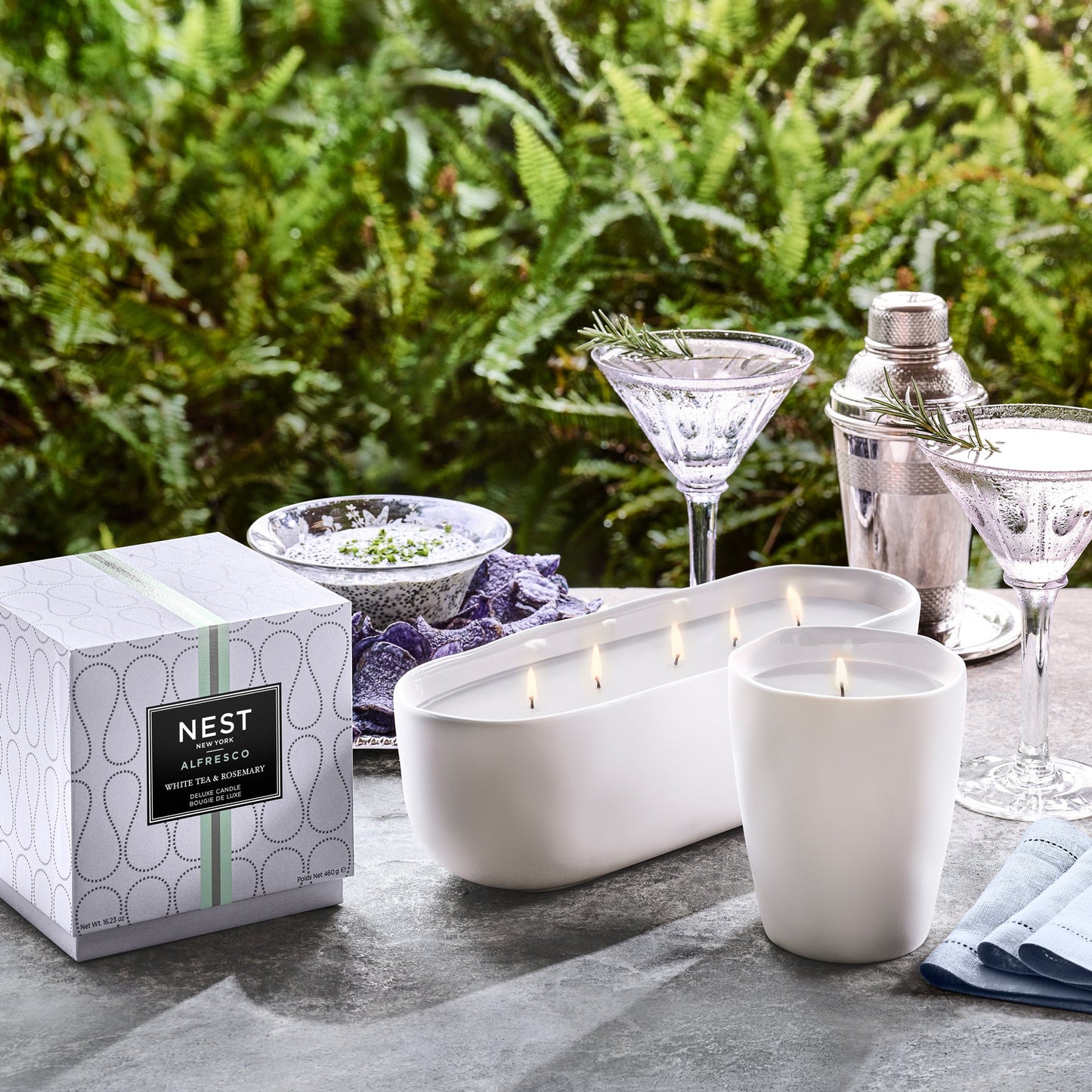 White Tea & Rosemary Alfresco Multi-Wick Decorative Candle
