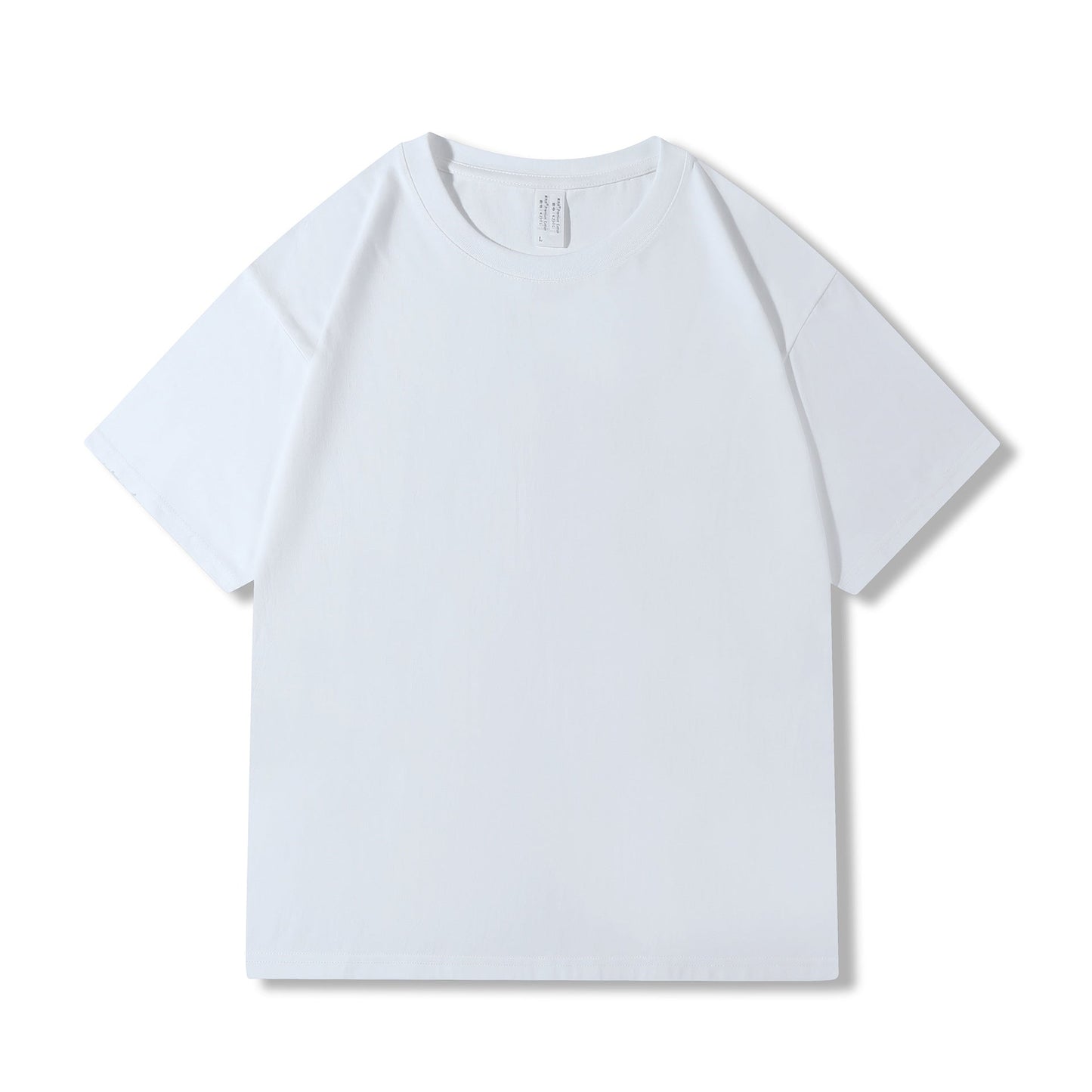 230g 40 Count Xinjiang Combed Cotton Heavyweight Pure Cotton Short-Sleeved T-Shirt for Men and Women Pure Color Round Neck White T-Shirt Bottoming Shirt