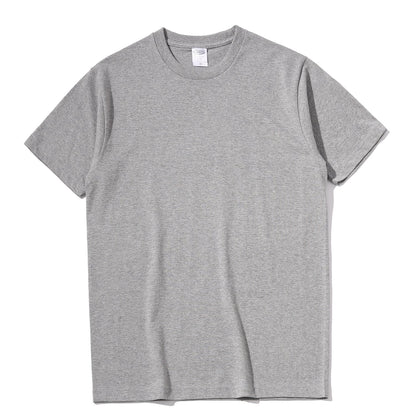 230g 40 Count Xinjiang Combed Cotton Heavyweight Pure Cotton Short-Sleeved T-Shirt for Men and Women Pure Color Round Neck White T-Shirt Bottoming Shirt