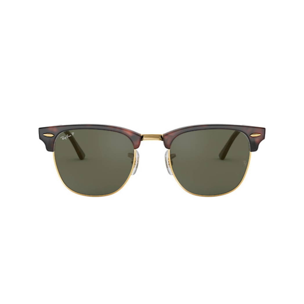 RAYBAN - CLUBMASTER | Red Havana w/ Green Polarized