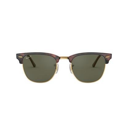 RAYBAN - CLUBMASTER | Red Havana w/ Green Polarized