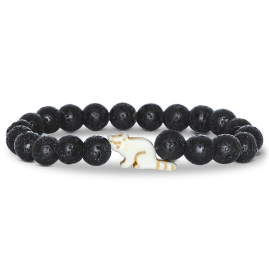 FAHLO - RED PANDA TRACKING BRACELET | Lava Stone