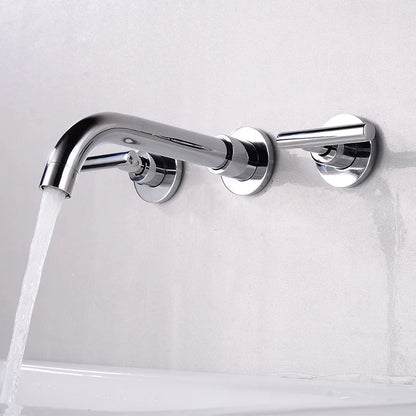 BAKALA Brass Matte Black Bathroom Sink Faucet Tap Hot Cold Wash Basin Water Swivel Spout Wall Mounted Bath Mixer