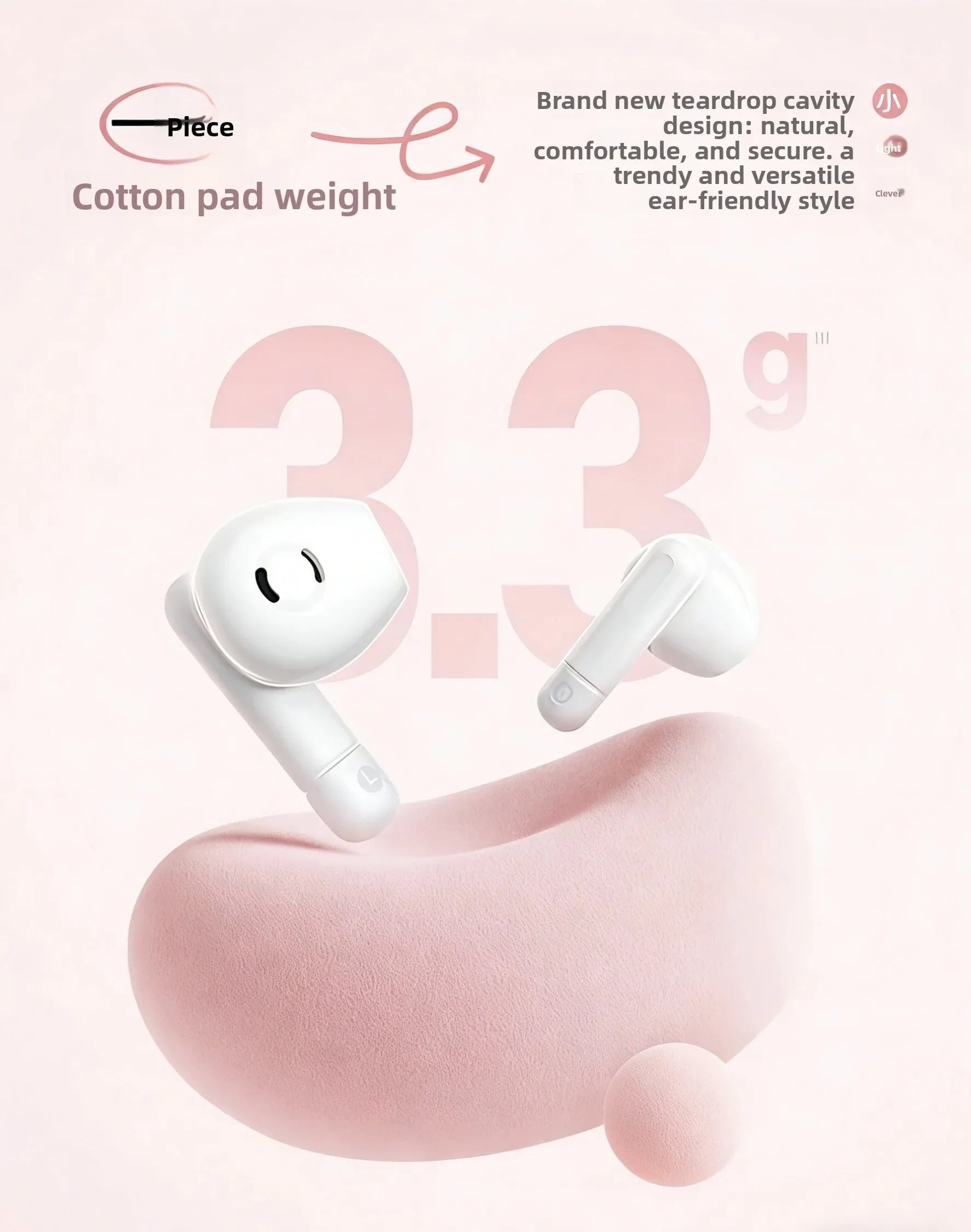 Baseus BS2 Lite Semi-In-Ear True Wireless Headset Comfortable Wear Bluetooth Music Sports Headset Low Latency