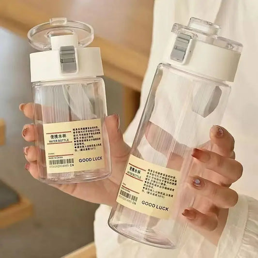 1 portable sports and fitness large capacity transparent cup, suitable for outdoor use, travel, and office essential water bottl
