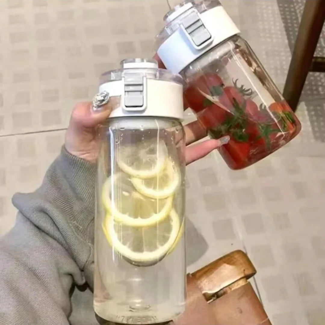 1 portable sports and fitness large capacity transparent cup, suitable for outdoor use, travel, and office essential water bottl