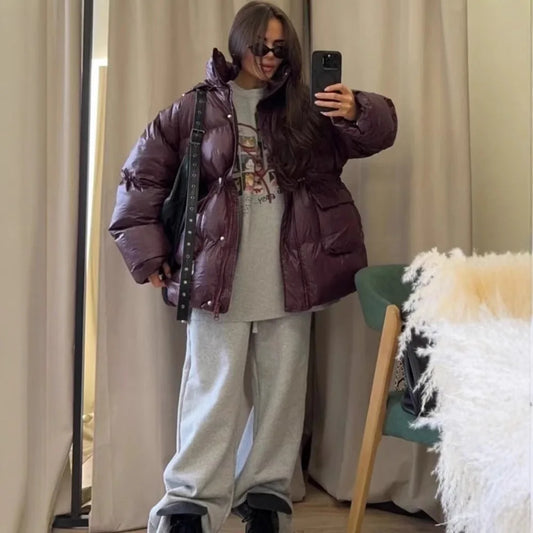 2025 Winter New Fashionable Casual Versatile Loose-Fit Hooded Cotton Jacket