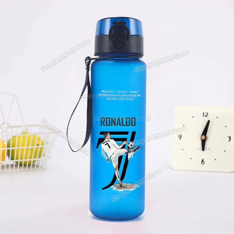 650ml CR7 Children Water Bottle Soccer Star Ronaldo Kids Straw Cup Outdoor Sport Boy Girl Drink Bottle School Leak Proof Jugs