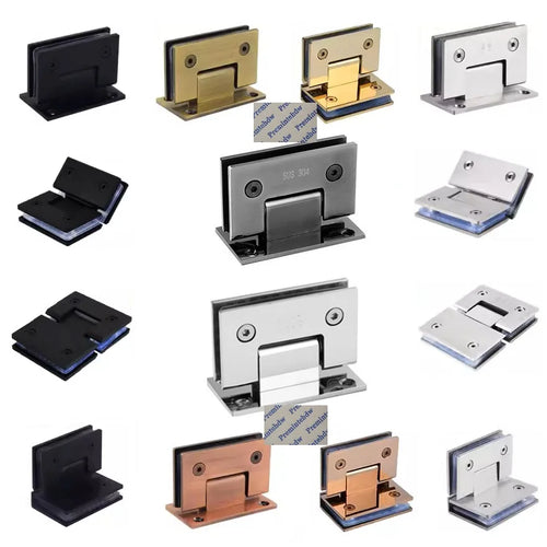 2Pcs 304 Stainless Steel Shower Enclosure Door Hinge 90 135 180 Degrees Rose Gold Matte Black Mirror Antique Bronze White