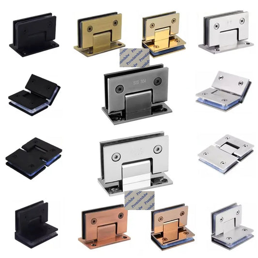 2Pcs 304 Stainless Steel Shower Enclosure Door Hinge 90 135 180 Degrees Rose Gold Matte Black Mirror Antique Bronze White
