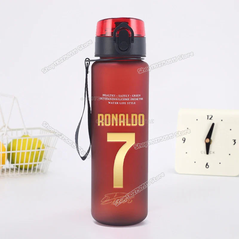 650ml CR7 Children Water Bottle Soccer Star Ronaldo Kids Straw Cup Outdoor Sport Boy Girl Drink Bottle School Leak Proof Jugs