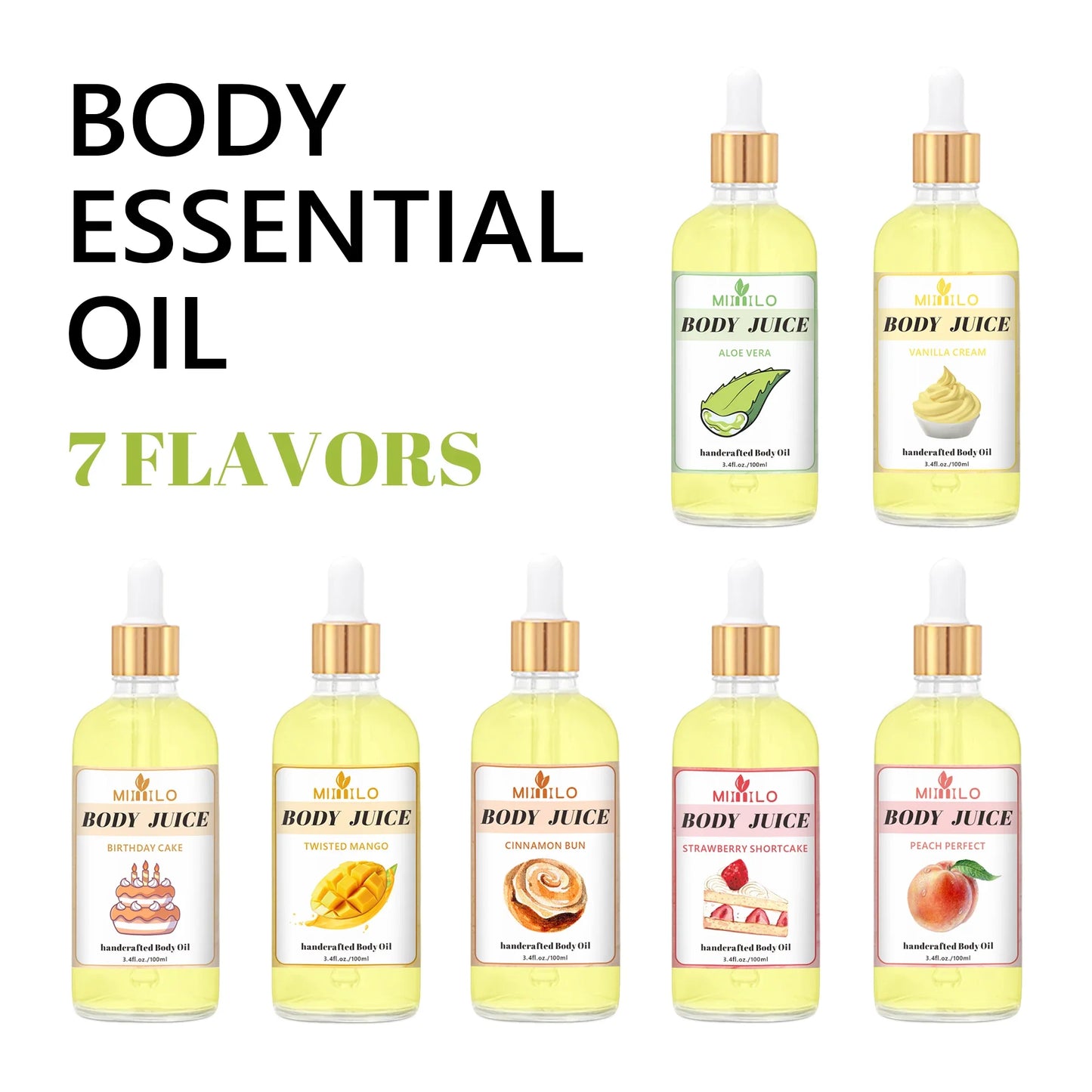 100ml Sweet Fragrance Body Oil Multiple Delightful Scents Moisturizing Nourishing Skin Care Lightweight Non Greasy Fast Absorbin