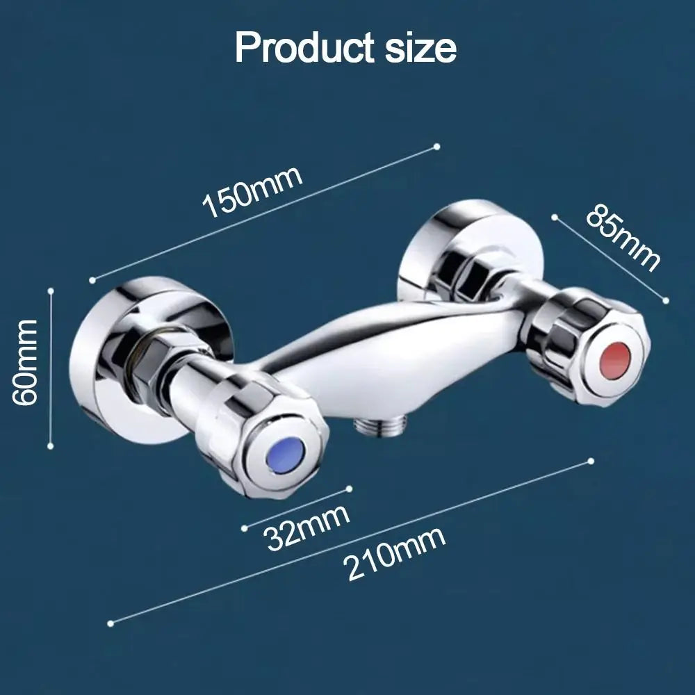 Durable Metal Out Water Inlet Valve Double Control Hot and Cold Double Shower Faucet Valve Wall Mounted Diverter Valve