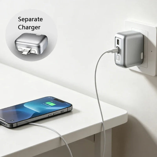 1pcs  Power Bank with Separate Charger Plug,Fast Charging Portable Charger with Built-in Cable,Intelligent Battery Detection