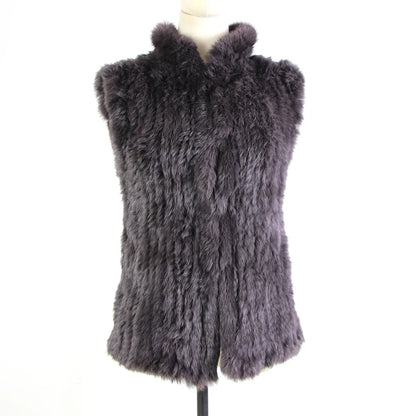 17 colors woman girl real rabbit fur vest jacket spring winter warm genuine rabbit fur knit coat vest black beige