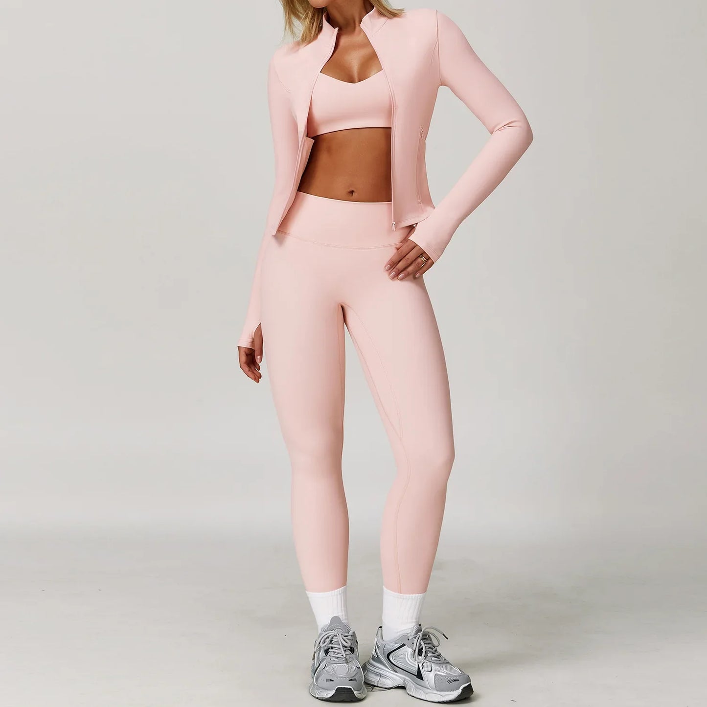 2/3PCS Yoga Suit Sports Set Gym Set Women Tracksuit Running Workout Clothes Long Sleeve Sports Bra Athletic Wear Yoga Clothing