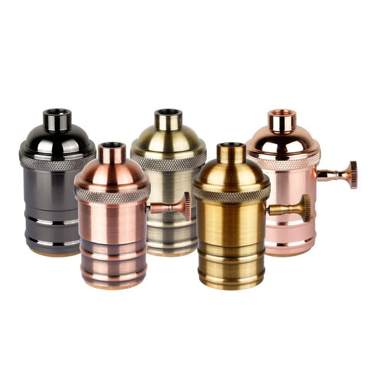 E27 Lamp Holder Vintage Edison Bulb Base Screw Bulb Base Aluminum Light 110V 220V Socket Industrial Retro Pendant Lampholder