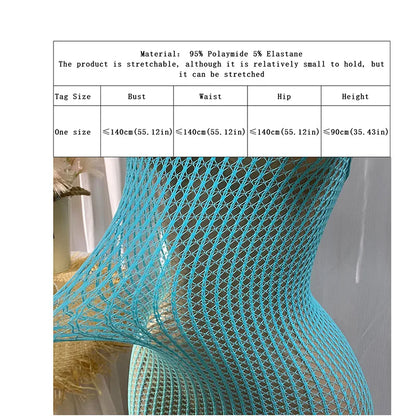 1PC Women Fishnet Cover Up Without Bikini Sexy Lingerie See Through Hollow Out Bodycon Dress Long Sleeve Beachwear DS140