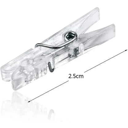 200/50PCS Mini Photo Clips Transparent Spring Clips Plastic Towel Clamps Clothespin DIY Ornaments Photo Wall Home Decor Supplies