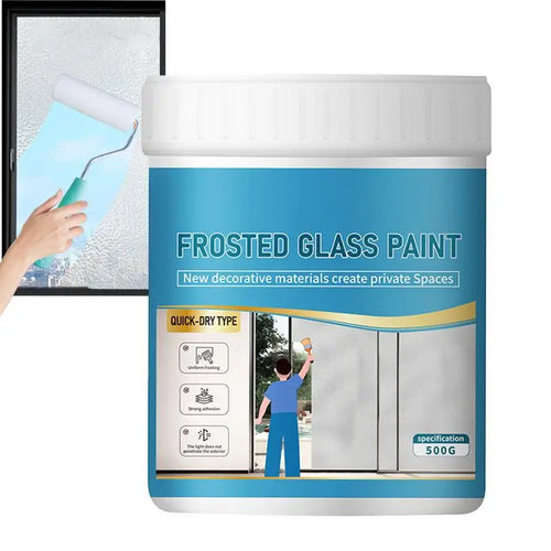 500g Matte Glass Paint Opaque Glass Paint Bathroom Glass Window Sandblasting Water-based Coating Transparent Becomes Frosted