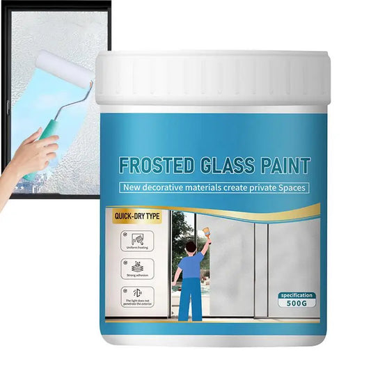 500g Matte Glass Paint Opaque Glass Paint Bathroom Glass Window Sandblasting Water-based Coating Transparent Becomes Frosted