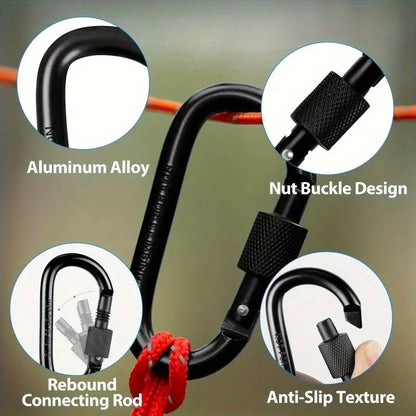 1/5pcs Carabiners, Made of Sturdy Metal, Featuring a Stylish Design And Adjustable Features, Perfect for Outdoor Activities
