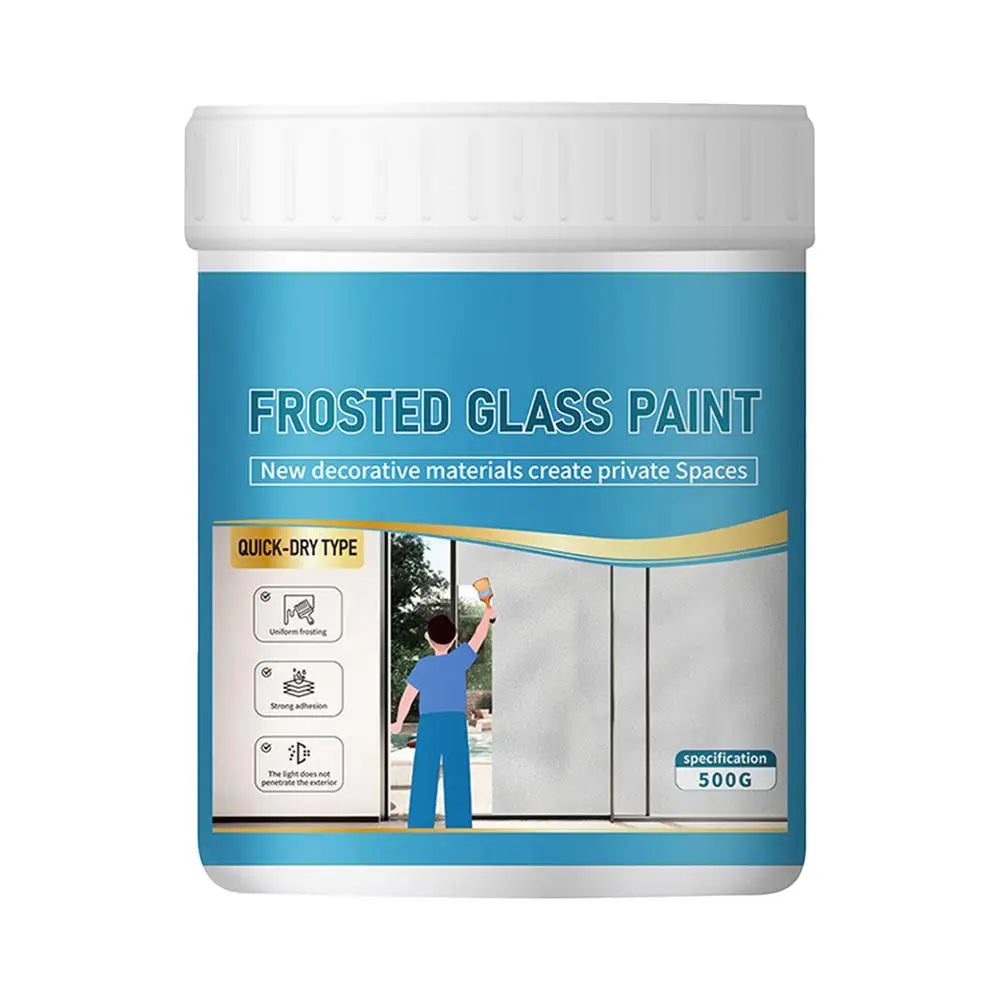 500g Matte Glass Paint Opaque Glass Paint Bathroom Glass Window Sandblasting Water-based Coating Transparent Becomes Frosted