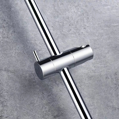 Adjustable Shower Bar Lifting Rod Extendable Wall Mount Shower Horizontal Bar Column Black White Chrome Bathroom Riser Slide