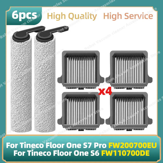 Compatible For Tineco Floor One S7 Pro  FW200700EU / S6 FW110700DE Vacuum Replacement Parts Roller Brush HEPA Filter