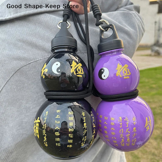 dailyLarge Capacity Outdoor Water Bottle 1000ML Gourd Shape Lightweight Portable Cup for Camping Travel and Daily Hydration