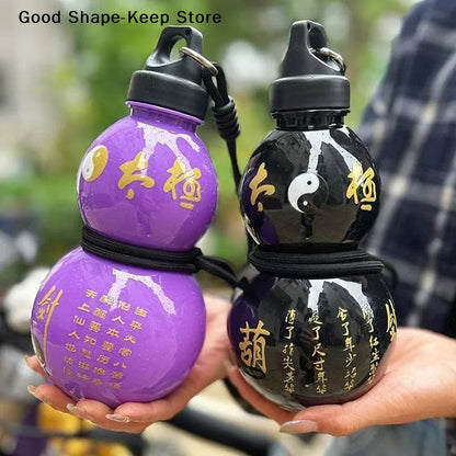 dailyLarge Capacity Outdoor Water Bottle 1000ML Gourd Shape Lightweight Portable Cup for Camping Travel and Daily Hydration