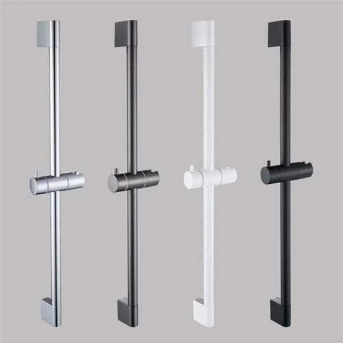 Adjustable Shower Bar Lifting Rod Extendable Wall Mount Shower Horizontal Bar Column Black White Chrome Bathroom Riser Slide