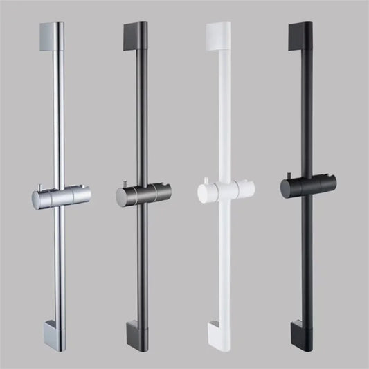 Adjustable Shower Bar Lifting Rod Extendable Wall Mount Shower Horizontal Bar Column Black White Chrome Bathroom Riser Slide